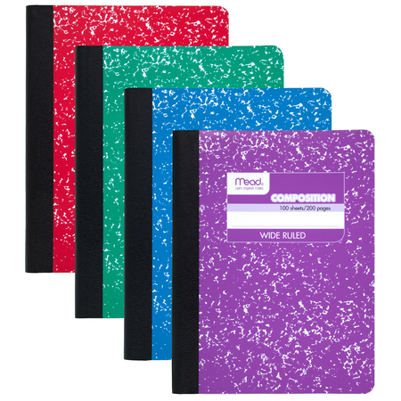 Mead Composition Book, Assorted Fashion Colors, PK3 09918